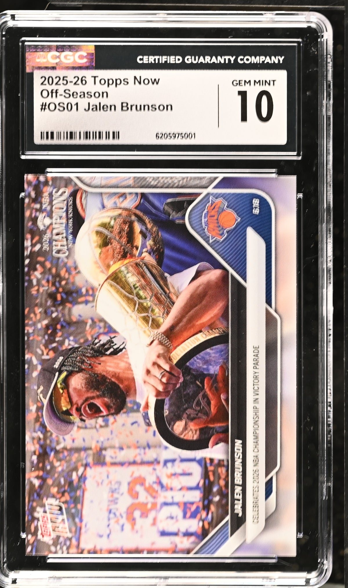 Jalen Brunson 2025 Topps Now Knicks NBA Victory Parade Card #OS01 CGC 10-Powers Sports Memorabilia