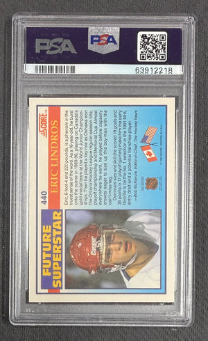 Eric Lindros 1990 Score Future Superstar Hockey RC Rookie Card #440 Graded PSA 10 Cert #63912218