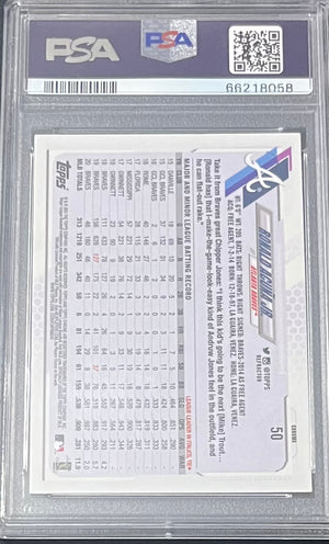 Ronald Acuna Jr 2021 Topps Chrome Sepia Refractor Card #50 Graded PSA 10-Powers Sports Memorabilia