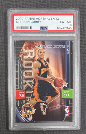 Stephen Curry 2009 Panini Adrenalyn XL RC Rookie Card PSA 6-Powers Sports Memorabilia