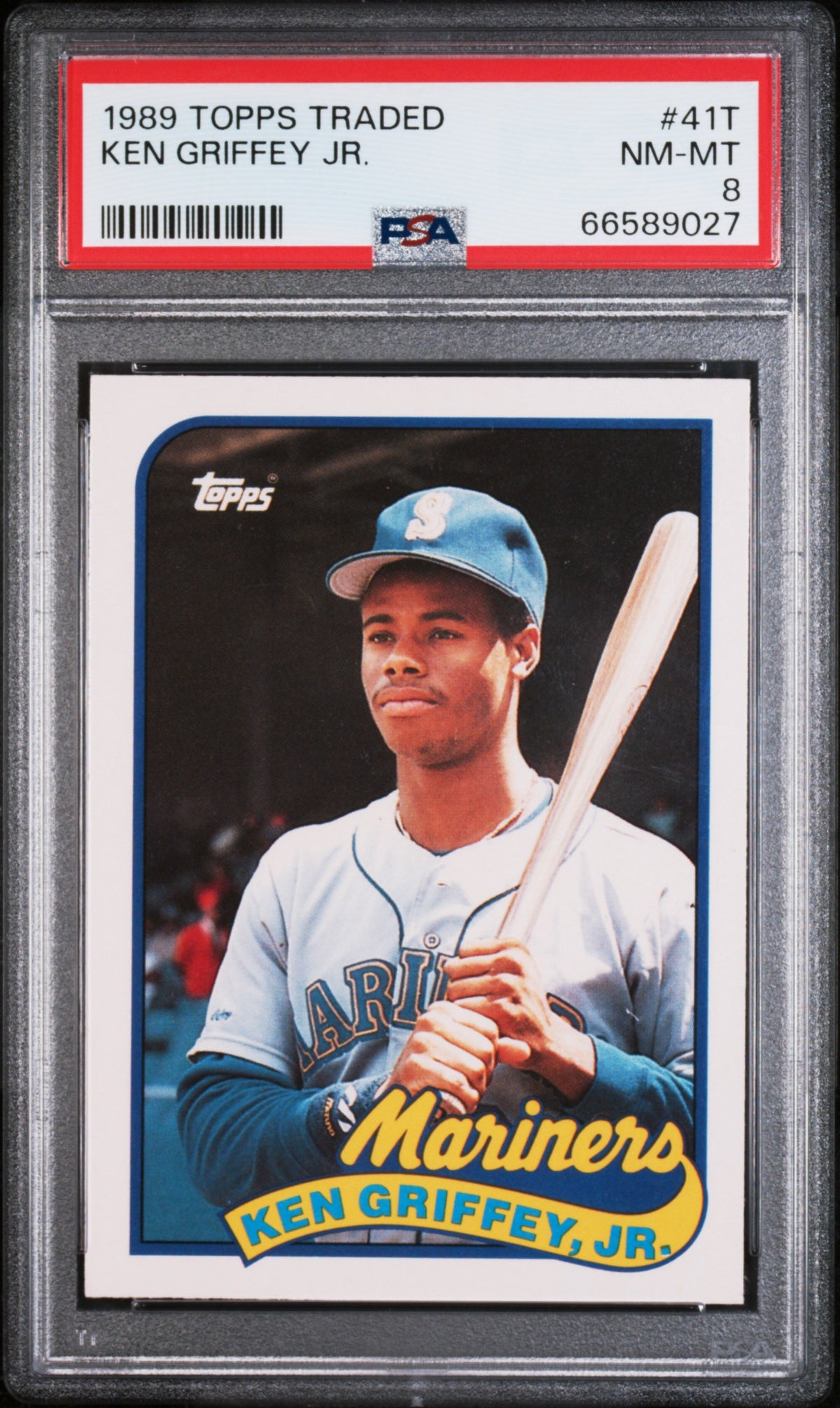 Ken Griffey Jr. 1989 Topps Traded Seattle Mariners Baseball RC Rookie Card RC #41T Graded PSA 8 Cert #66589027-Powers Sports Memorabilia