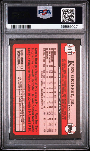 Ken Griffey Jr. 1989 Topps Traded Seattle Mariners Baseball RC Rookie Card RC #41T Graded PSA 8 Cert #66589027-Powers Sports Memorabilia