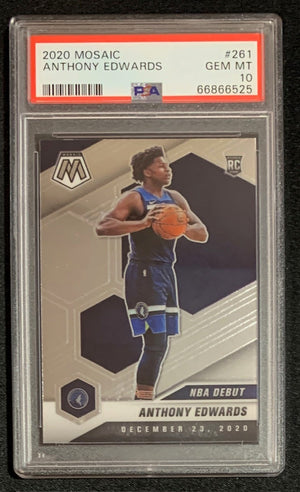 Anthony Edwards 2020 Panini Mosaic Basketball Rookie Card #261 Graded PSA 10-Powers Sports Memorabilia