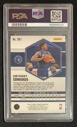 Anthony Edwards 2020 Panini Mosaic Basketball Rookie Card #261 Graded PSA 10-Powers Sports Memorabilia