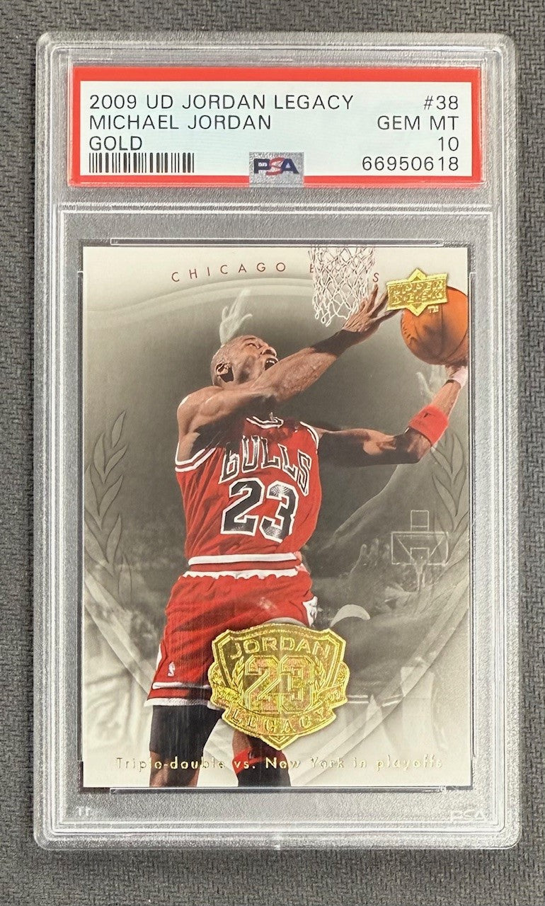 Michael Jordan 2009 Upper Deck Jordan Legacy Gold Basketball Card #38 Graded PSA 10 Cert #66950618-Powers Sports Memorabilia
