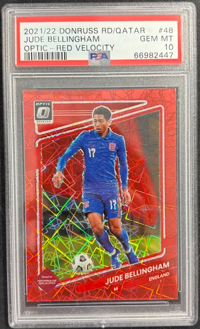 Jude Bellingham 2021 Donruss Optic Red Velocity Card #48 PSA 10-Powers Sports Memorabilia