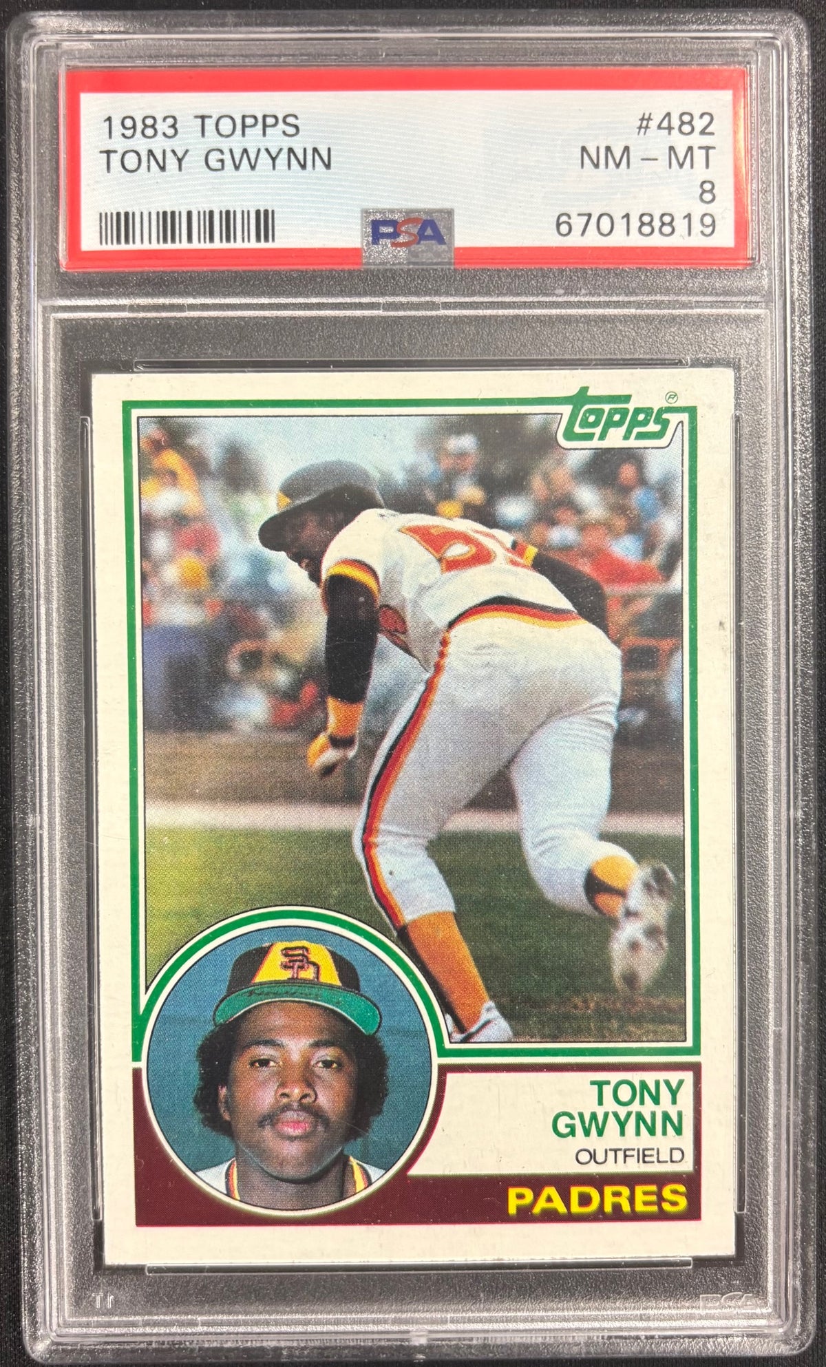 Tony Gwynn 1983 Topps San Diego Padres Baseball RC Rookie Card #482 Graded PSA 8 Cert #67018819-Powers Sports Memorabilia
