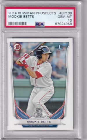 Mookie Betts 2014 Bowman Prospects Rookie Card #BP109 PSA 10