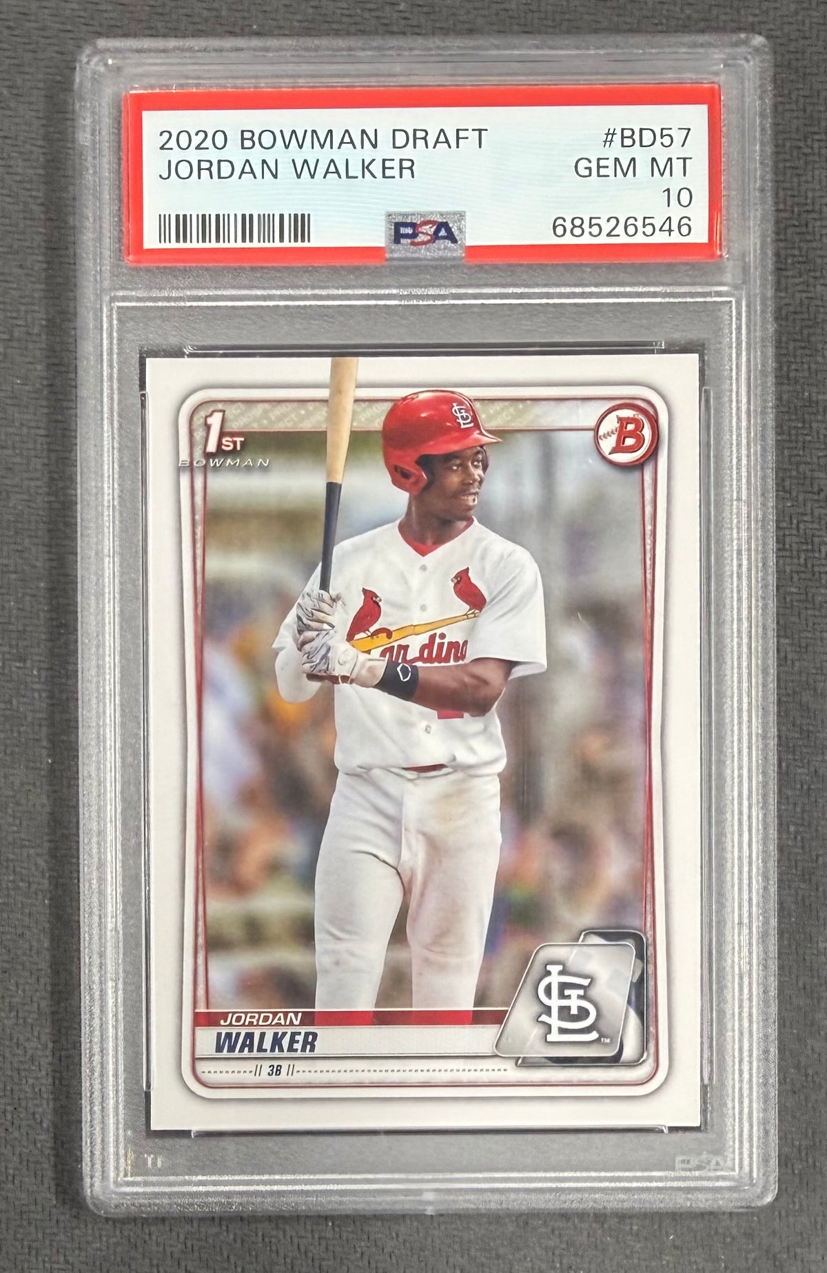 Jordan Walker 2020 Bowman Draft 1st Bowman St. Louis Cardinals Baseball Prospect RC Rookie Card #BD57 Graded PSA 10 Cert #68526546-Powers Sports Memorabilia
