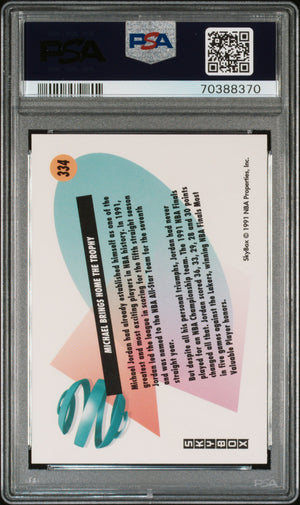 Michael Jordan 1991 SkyBox Chicago Bulls Basketball Card #334 Graded PSA 9 Cert #70388370-Powers Sports Memorabilia
