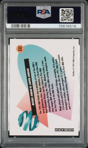 Michael Jordan vs Magic 1991 SkyBox Basketball Card #333 Graded PSA 8 Cert #70676516-Powers Sports Memorabilia