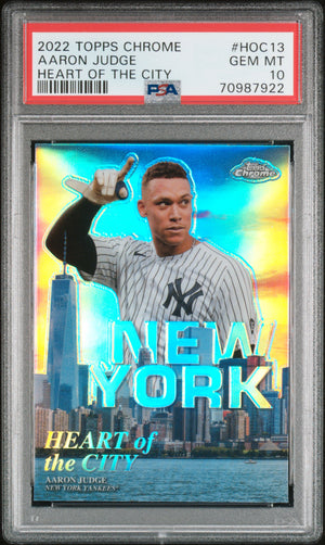 Aaron Judge 2022 Topps Chrome Heart of the City Baseball Card #HOC13 Graded PSA 10 Cert #70987922-Powers Sports Memorabilia