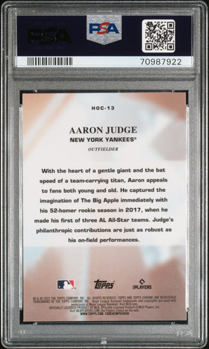 Aaron Judge 2022 Topps Chrome Heart of the City Baseball Card #HOC13 Graded PSA 10 Cert #70987922-Powers Sports Memorabilia