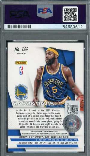 Baron Davis Autographed 2014 Panini Silver Prizm Signed Card #166 Auto PSA-Powers Sports Memorabilia