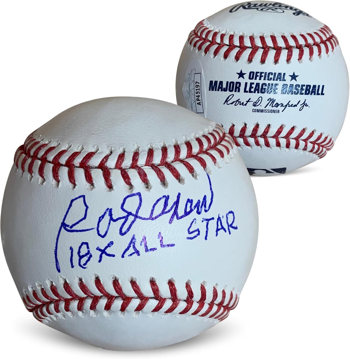 Rod Carew Autographed MLB Signed Baseball 18 x ALL STAR JSA COA With UV Display Case-Powers Sports Memorabilia