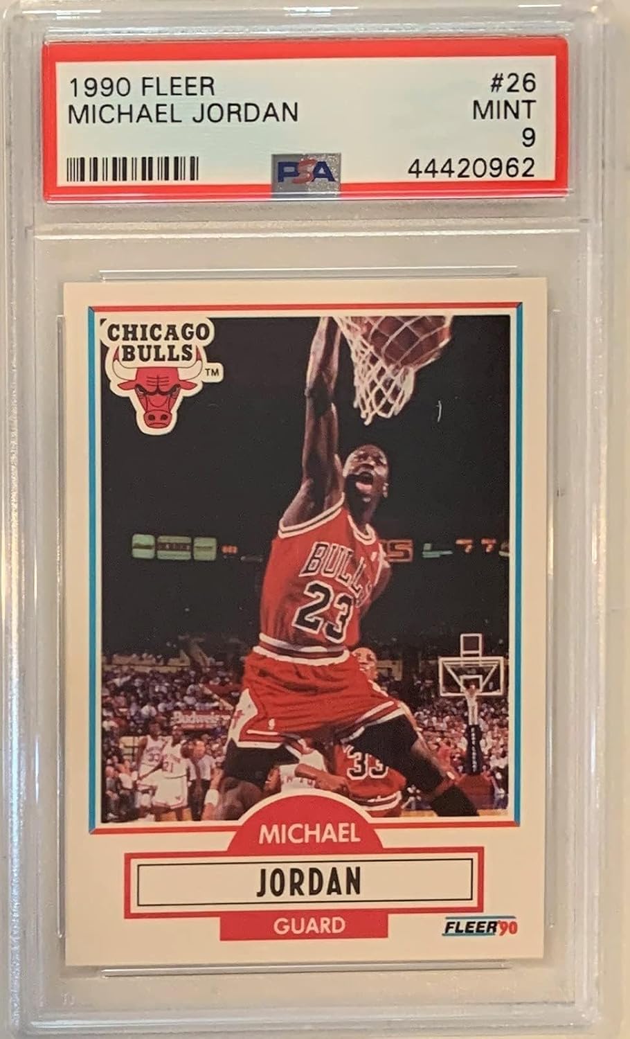 Michael Jordan 1990 Fleer Basketball Card #26 Graded PSA 9-Powers Sports Memorabilia