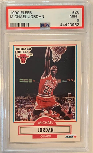 Michael Jordan 1990 Fleer Basketball Card #26 Graded PSA 9-Powers Sports Memorabilia