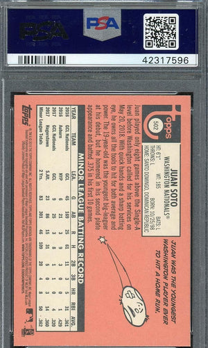 Juan Soto 2018 Topps Heritage Baseball Rookie Card RC #502 Graded PSA 10 GEM MINT-Powers Sports Memorabilia