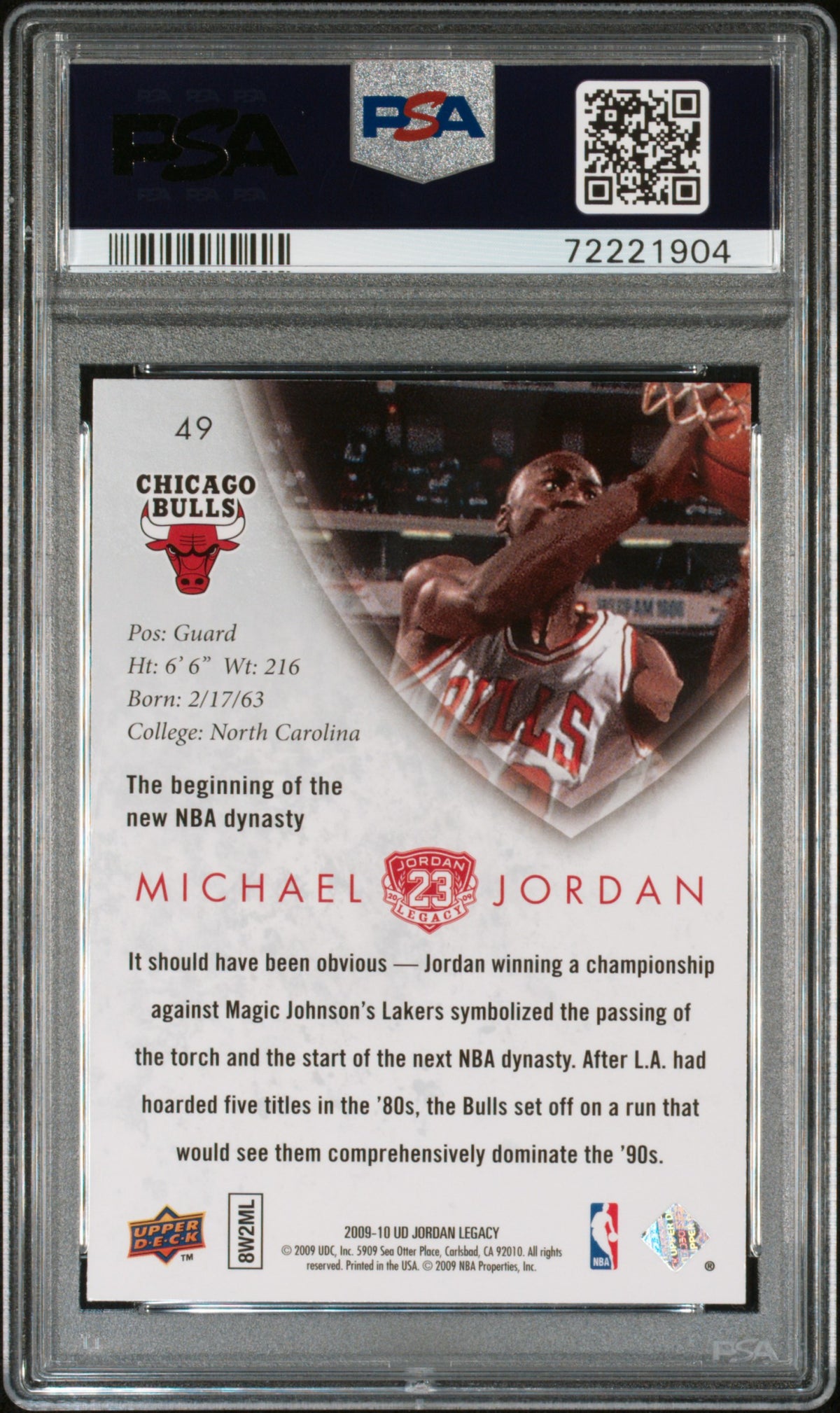 Michael Jordan 2009 Upper Deck Legacy Gold Card #49 PSA 9-Powers Sports Memorabilia