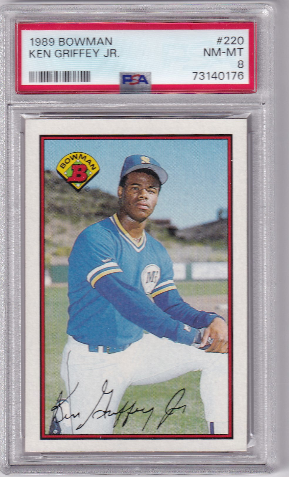 Ken Griffey Jr 1989 Bowman Baseball Rookie Card #220 PSA 8