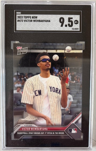 Victor Wembanyama 2023 Topps Now 1st Pitch Card #472 SGC 9.5-Powers Sports Memorabilia