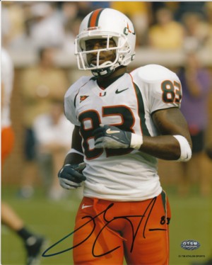 Sinorice Moss Autographed Miami Hurricanes 8x10 Photo- Moss Hologram - CTBL_007426a-Powers Sports Memorabilia