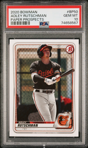 Adley Rutschman 2020 Bowman Paper Prospects Baseball Rookie Card BF50 Graded PSA 10-Powers Sports Memorabilia
