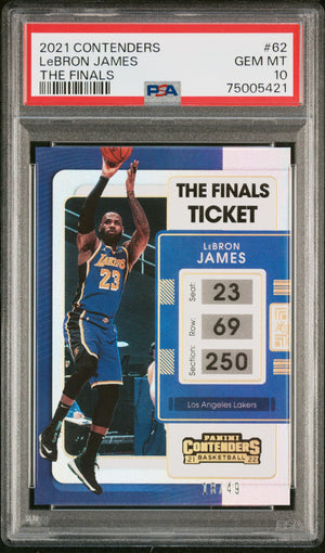LeBron James 2021 Panini Contenders The Finals Basketball Card #62 Graded PSA 10 Cert #75005421 /49-Powers Sports Memorabilia