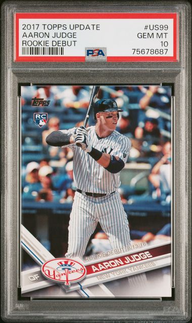 Aaron Judge 2017 Topps Update Rookie Debut Baseball Card #US99 Graded PSA 10-Powers Sports Memorabilia