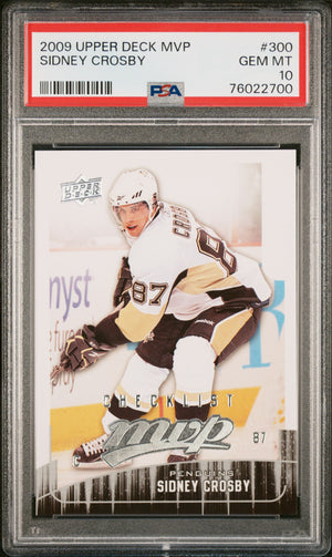 Sidney Crosby 2009 Upper Deck MVP Hockey Card #300 Graded PSA 10 Cert #76022700-Powers Sports Memorabilia