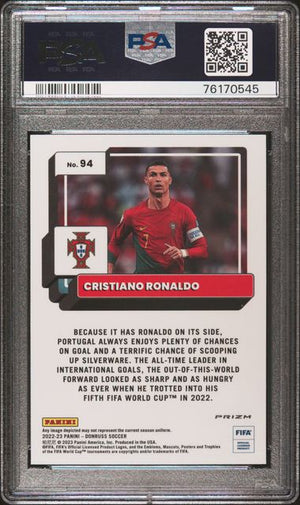 Cristiano Ronaldo 2022 Panini Donruss Optic Holo Card #94 PSA 10