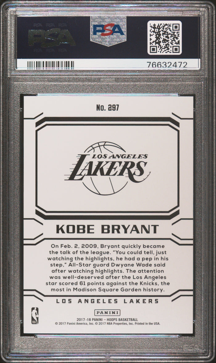 Kobe Bryant 2017 Panini Hoops Career Tribute Basketball Card #297 Graded PSA 10 Cert #76632472-Powers Sports Memorabilia