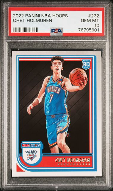 Chet Holmgren 2022 Panini Hoops Basketball Rookie Card #232 Graded PSA 10-Powers Sports Memorabilia