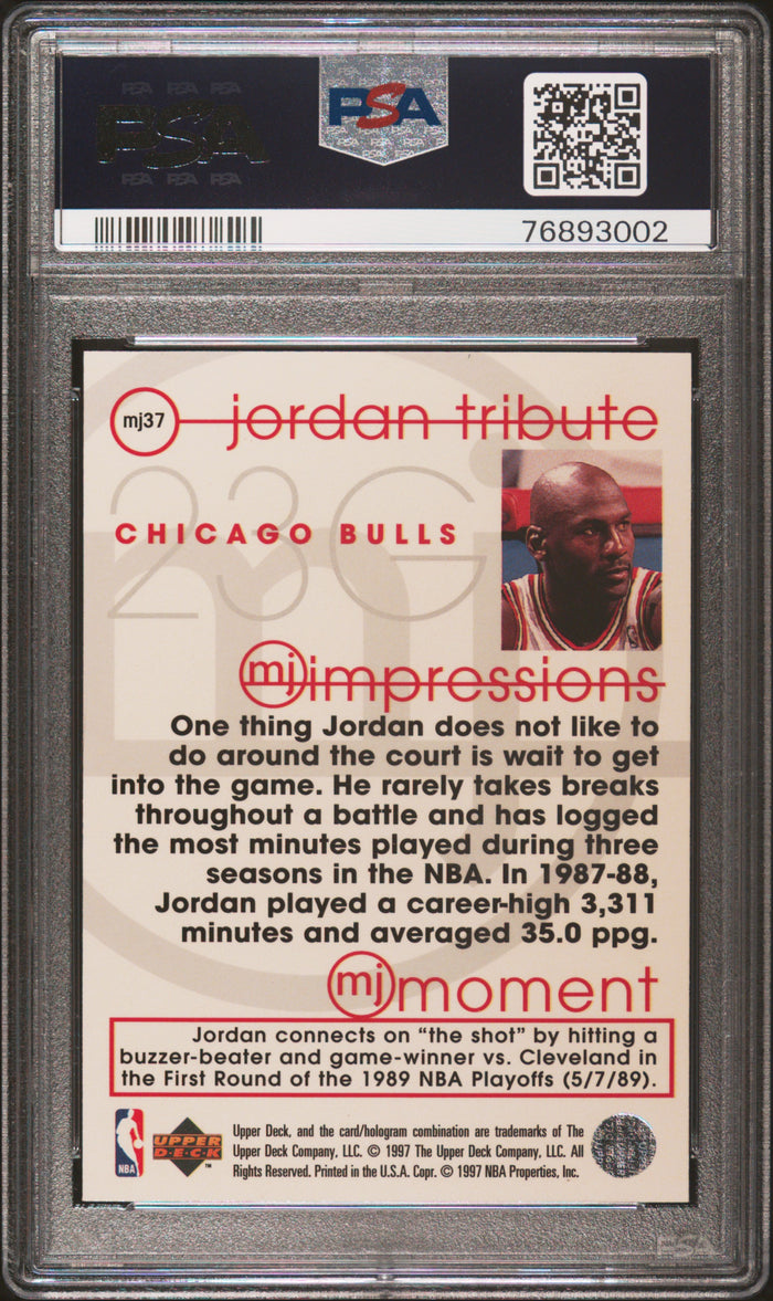 Michael Jordan 1996 UD Tribute Impressions Card #MJ37 PSA 7-Powers Sports Memorabilia