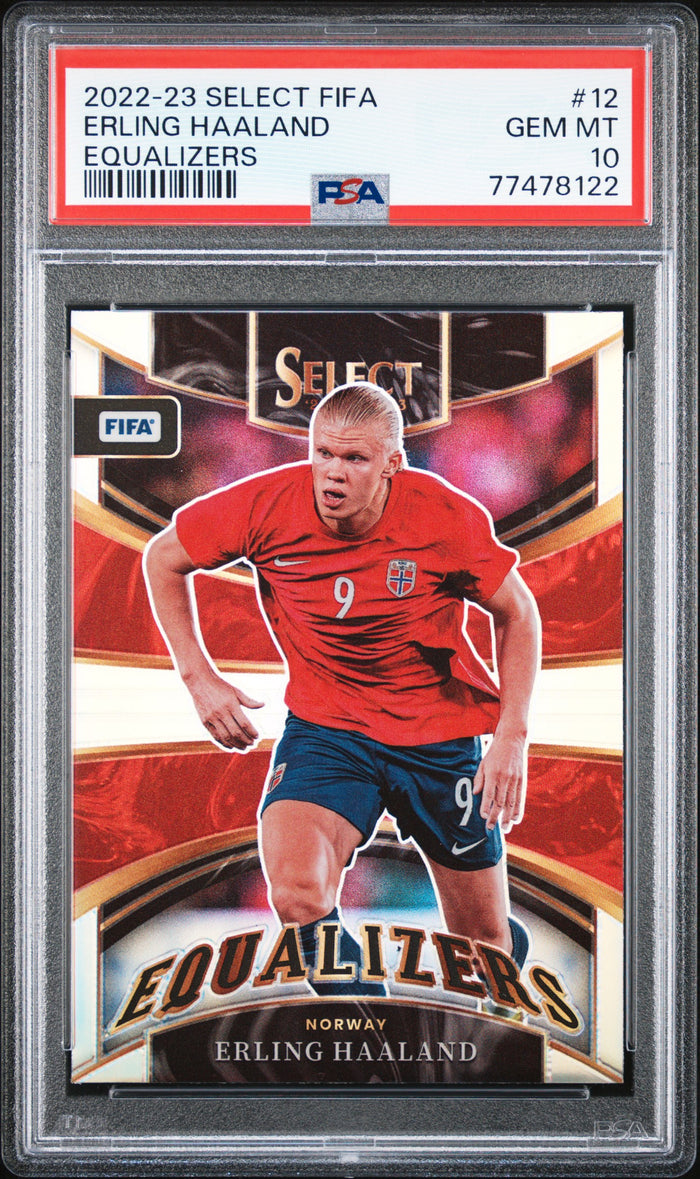 Erling Haaland 2022 Panini Select Equalizers Card #12 PSA 10