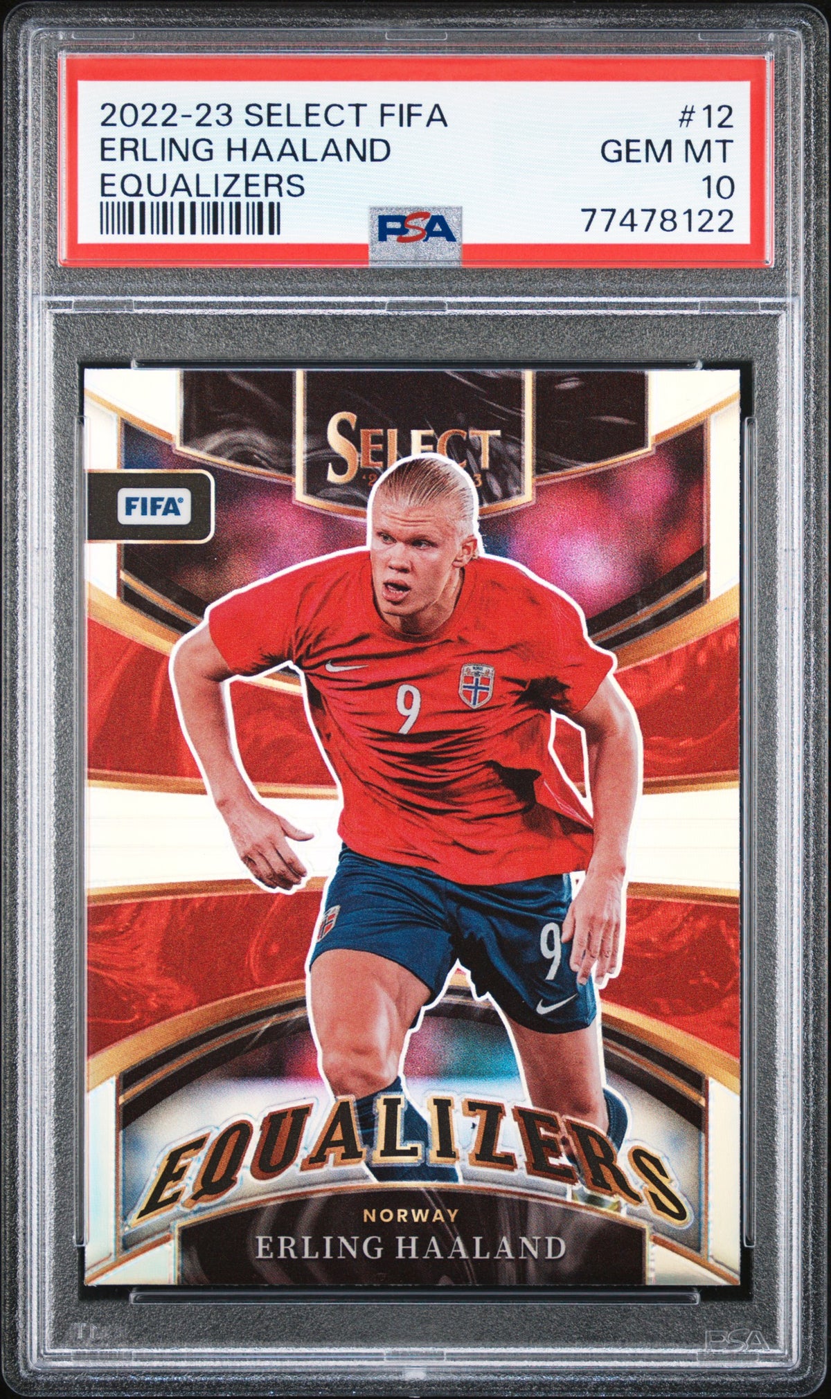 Erling Haaland 2022 Panini Select Equalizers Card #12 PSA 10
