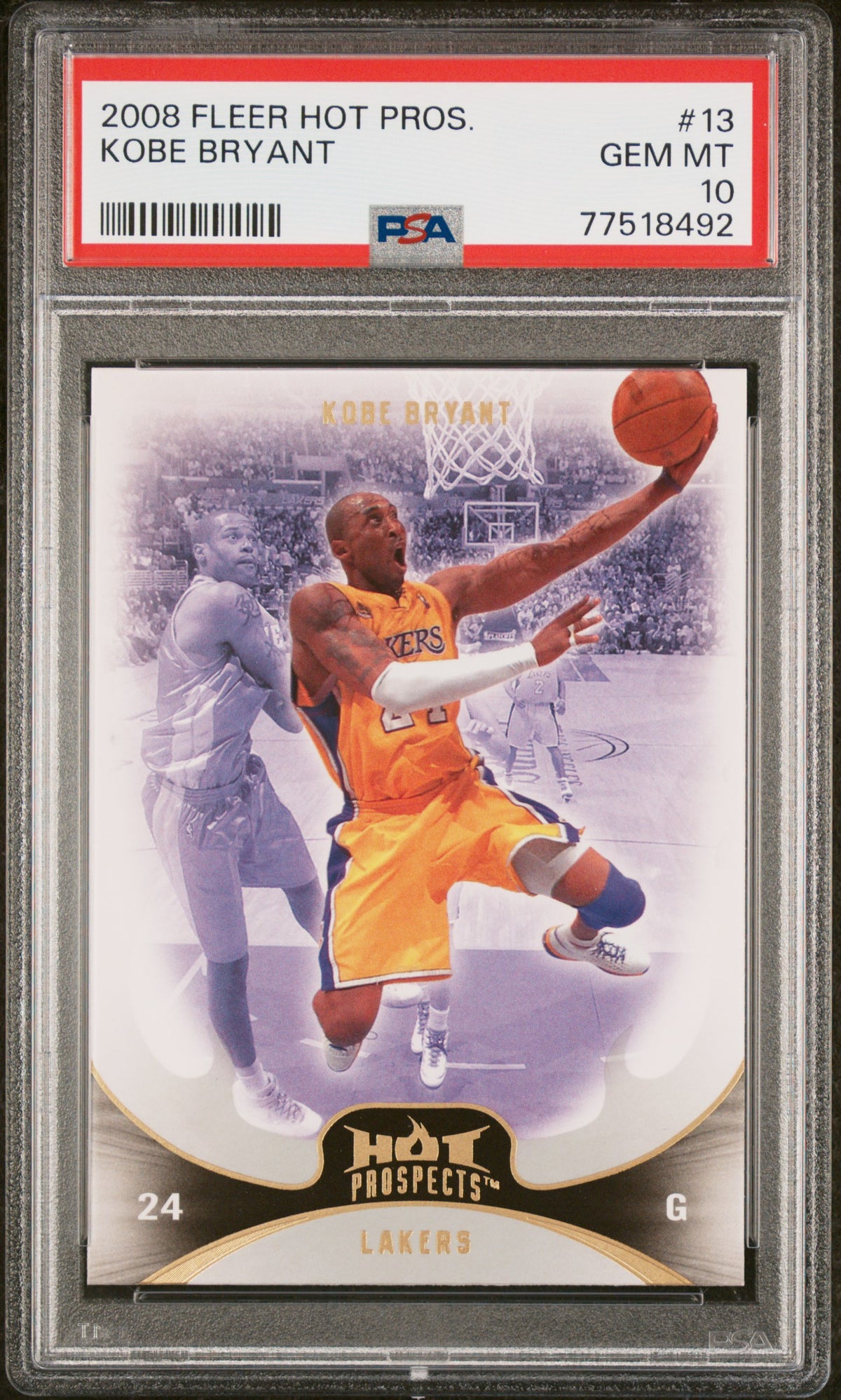 Kobe Bryant 2008 Fleer Hot Prospects Basketball Card #13 Graded PSA 10 Cert #77518492-Powers Sports Memorabilia
