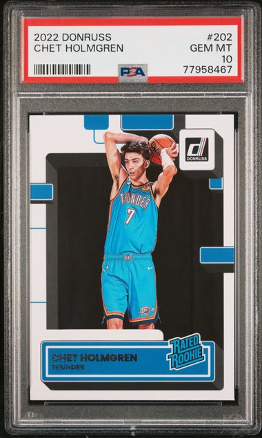 Chet Holmgren 2022 Panini Donruss Basketball Rookie Card #202 Graded PSA 10-Powers Sports Memorabilia