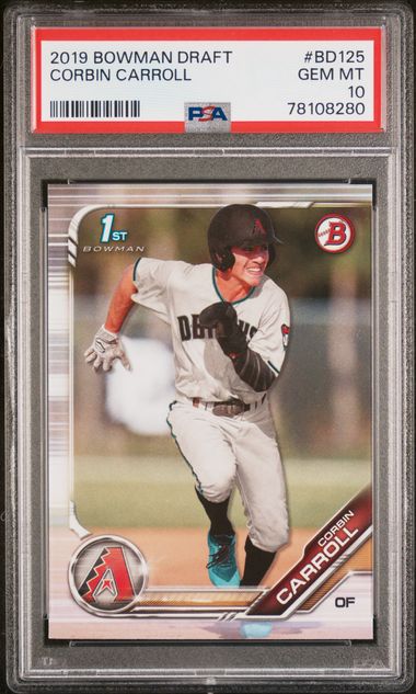 Corbin Carroll 2019 Bowman Draft Baseball Rookie Card #BD125 Graded PSA 10-Powers Sports Memorabilia