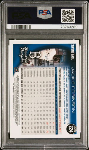 Jackie Robinson 2010 Topps Chrome Refractor Baseball Card #224 Graded PSA 10-Powers Sports Memorabilia