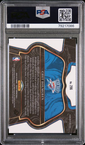 Chet Holmgren 2022 Panini Select Blue Basketball Rookie Card #296 Graded PSA 10-Powers Sports Memorabilia