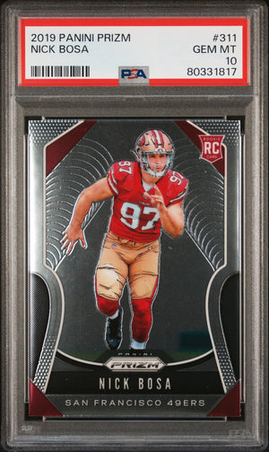 Nick Bosa 2019 Panini Prizm Football Rookie Card #311 Graded PSA 10-Powers Sports Memorabilia