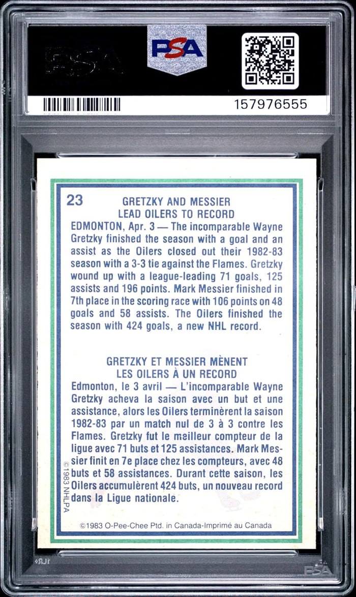 Wayne Gretzky Mark Messier 1983 O-Pee-Chee Card #23 PSA 6-Powers Sports Memorabilia