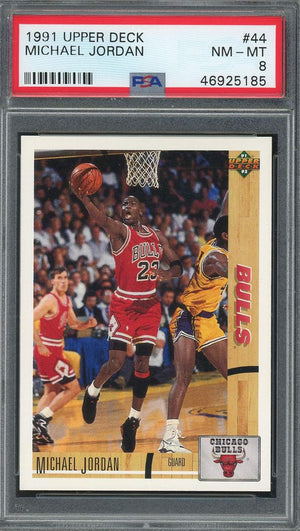 Michael Jordan 1991 Upper Deck Basketball Card #44 Graded PSA 8-Powers Sports Memorabilia