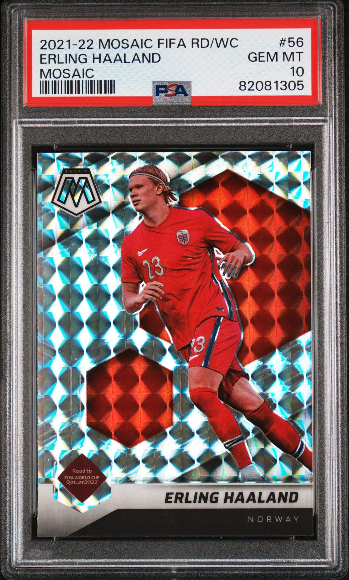 Erling Haaland 2021 Panini Mosaic Prizm Card #56 PSA 10
