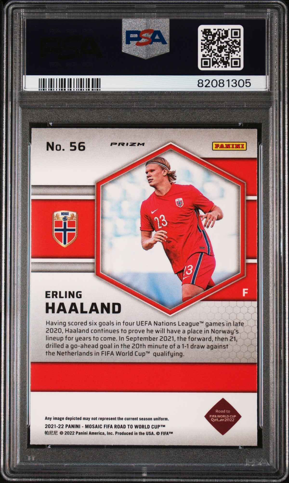 Erling Haaland 2021 Panini Mosaic Prizm Card #56 PSA 10