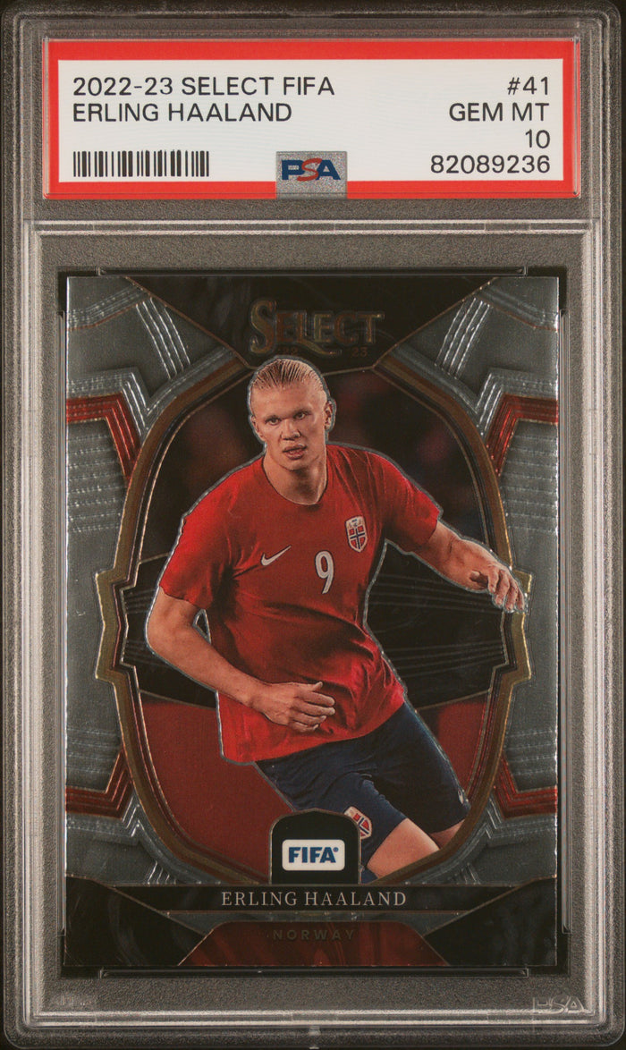 Erling Haaland 2022 Panini Select Norway Card #41 PSA 10-Powers Sports Memorabilia