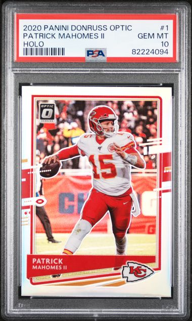 Patrick Mahomes II 2020 Panini Donruss Optic Holo Card #1 PSA 10