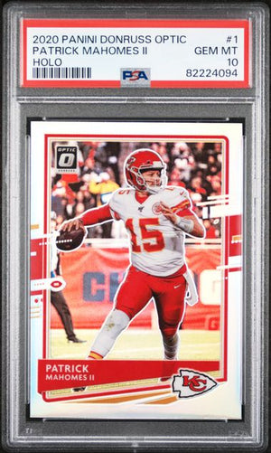 Patrick Mahomes II 2020 Panini Donruss Optic Holo Card #1 PSA 10