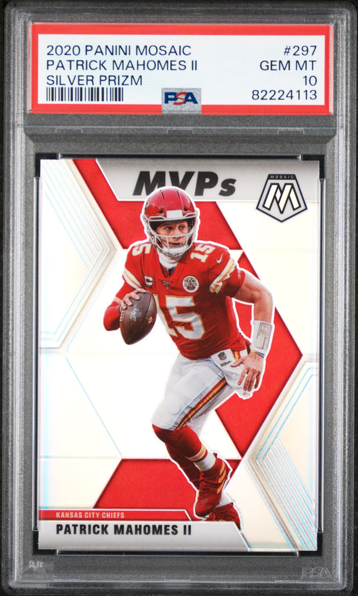 Patrick Mahomes 2020 Panini Mosaic Silver Prizm Card #297 Graded PSA 10-Powers Sports Memorabilia